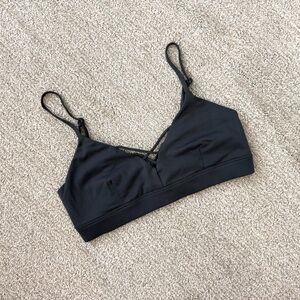 Alo Interlace Strappy Wireless Bralette - Dark Gray Size Small